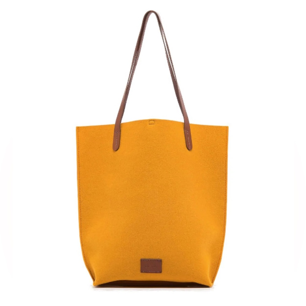 [graf lantz] Hana Tote Felt • Turmeric / Sienna Leather
